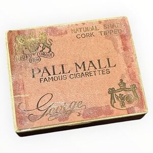 Vintage Pall Mall Cigarette Box Empty Red Tax Stamp Collectible Tobacciana